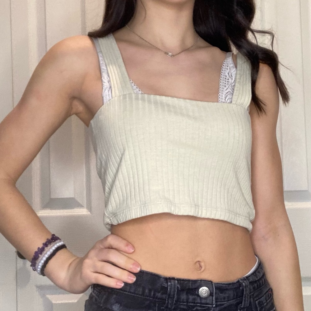 ribbed yellow crop top